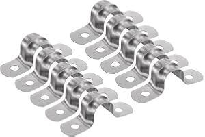HARFINGTON 20pcs 1/2 Inch 12mm Conduit Clamps, M12 U Tube Pipe Clamp, Stainless Steel Rigid Pipe Strap, U Shaped Bracket with