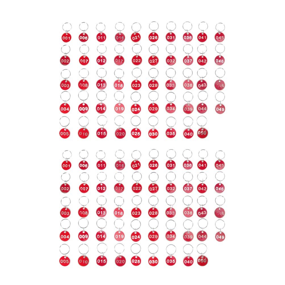NUOBESTY Aluminium Storage Tags Metal Key Ring Labels Number Board for Luggage Id Tags and Organizing