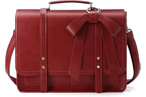 ECOSUSI Laptop Bag for Women Briefcase Bag PU Leather Messenger College Satchel fit 15.6" Computer