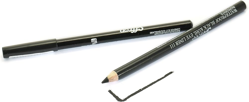 Saffron LONDON Waterproof Kohl Eyeliner Pencil 111 Black Long Lasting Makeup