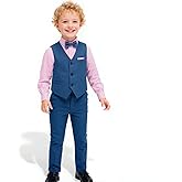 Yilaku Boys Suits Ring Bearer Outfit Toddler Suits with Vest+Shirt+Pants Sets Kids Dress Clothes for 18 Months-9 Years Blue