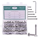 EASTLO 180pcs Flat Head Self Tapping Screws