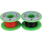 BNTECHGO 22 Gauge Silicone Wire Spool red 50ft and Black 50ft Flexible 22 AWG Stranded Tinned Copper Wire