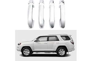 BENXUTO Door Handle Cover Trim Compatible with Toyota 4Runner 4WD N280 Prado J150 2010-2022 2016 2017 2018 2019 2020 2021 Car Styling Accessories Exterior Door Handles Chrome Without Smart Key Holes 8PCS ABS