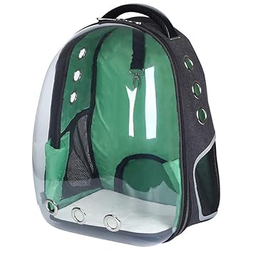 Emily Pets Astronaut Pet Cat Dog Puppy Carrier Travel Bag Space Capsule Backpack Breathable (Green)