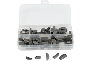 80Pcs Half Moon Key Assortment Kit, Metric Keyway And Key Stock Set, Carbon Steel Woodruff Semicircle Key, Shaft Crank Key Fo