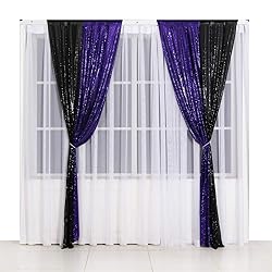 SquarePie Sequin Backdrop 2FT x 8FT 2pcs Purple
