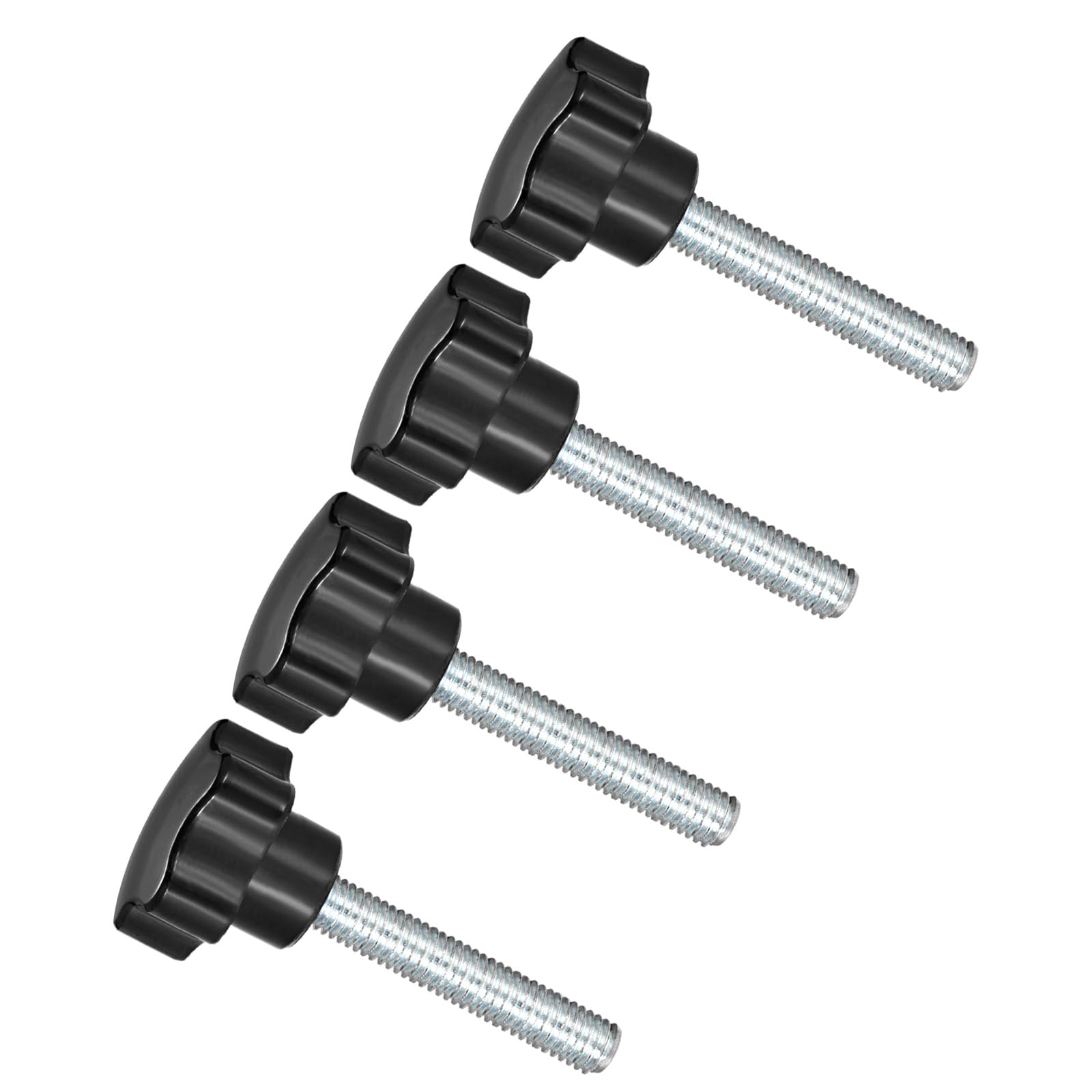 CoCud Star Clamping Knobs, M10 x 60mm Male Thread 48mm Head, Plastic Thumb Screw Grip Hand Knobs Threaded Bolt Black - (Applications: for Lathe Machinery), 4-Pieces