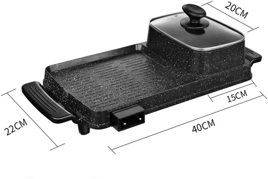 review zaizai Portable Electric Grill Hot Pot 1800W Fast Heat BBQ Smokeless Grill Non-Stick Pan for Indoor and Outdoor Barbecue Hot Pot