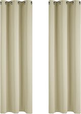 Deconovo Eyelet Curtains Thermal Insulated Room Darkening Beige 42x63 2 Panels view 3