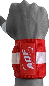 AQF Power Wrist Wraps Pair Red 3x13 Inch One Size Fits All view 5