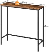 HOOBRO Console Table Slim Hallway Table Rustic Brown Black EBF75XG01 view 3