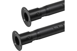 FACTIONGARDEN Closet Rods for Hanging Clothes, 2 Pack Heavy Duty Closet Rod 17-82 Inch Adjustable Clothes Hanging Bar Metal Shower Curtain Rods for Closet, Wardrobes, Bathroom, Windows