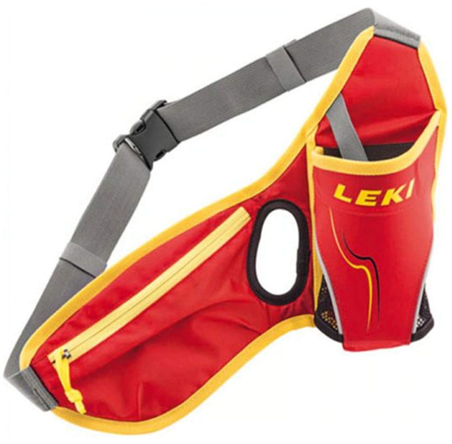 LEKI Unisex - Adult Drinkbelt Waist Belt, Red-Neon Yellow, One Size