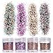 NICOLE DIARY 4 Boxes Unicorn Gradient Nail Glitter Sequins Iridescent Flakies Tips Pink Rose Red Colorful Ultra-thin Nail Decoration