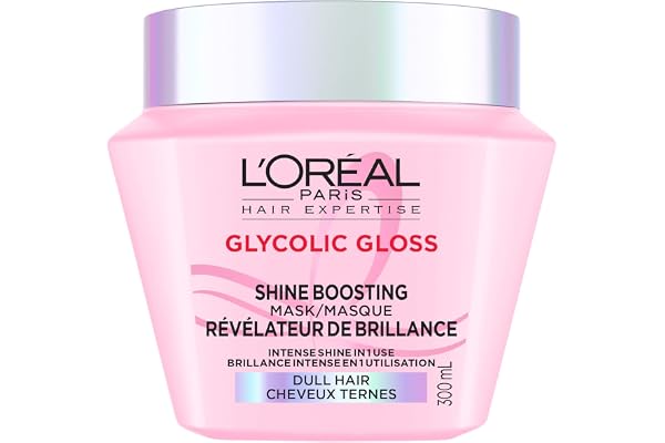 L'Oréal Paris Hair Expertise Glycolic Gloss, Shine Boosting Hair Mask With Glycolic Acid, Gives Intense Shine in 1 Use, 300 m