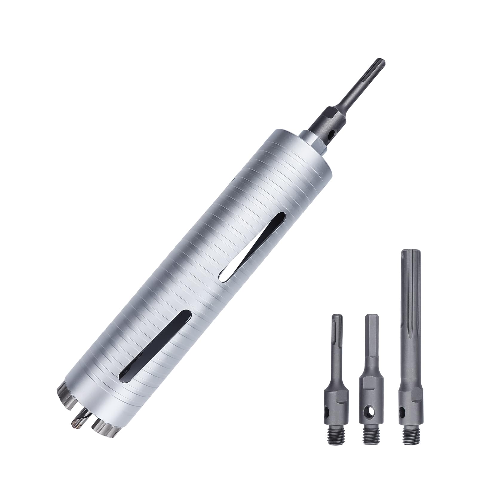 Photo 1 of 2-1/2 inch Diamond Dry Core Drill Bit, 10" Drilling Depth, 5/8"-11 Thread for Concrete Granite Masonry Brick Block, Includes 3 Adapters SDS Plus, SDS Max and Hex (2-1/2 inch)