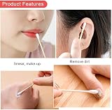 ZHIYE Bamboo Cotton Buds 600 Pack 7.3cm White Wooden Cottton Swabs Biodegradable view 5