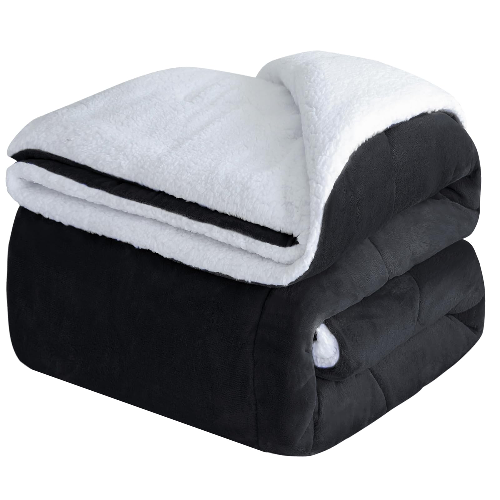 CHOSHOME Blanket Sherpa Fleece Throw Blanket 150X200CM Tie-dye Throw Bed Warm Fleece Blankets for Winter Thick Fuzzy Fleece Throw Soft Large Blanket Super Soft Fluffy Warm Black