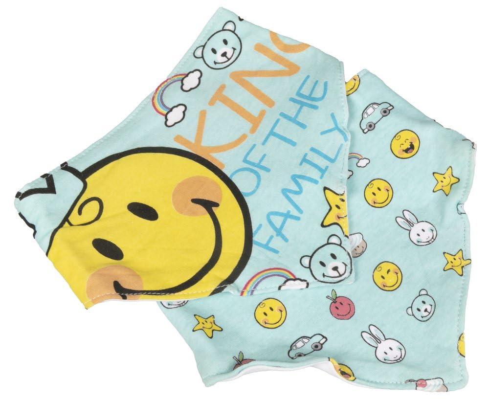 Lulabi Smiley Boy Set 2 Bibs, Cotton