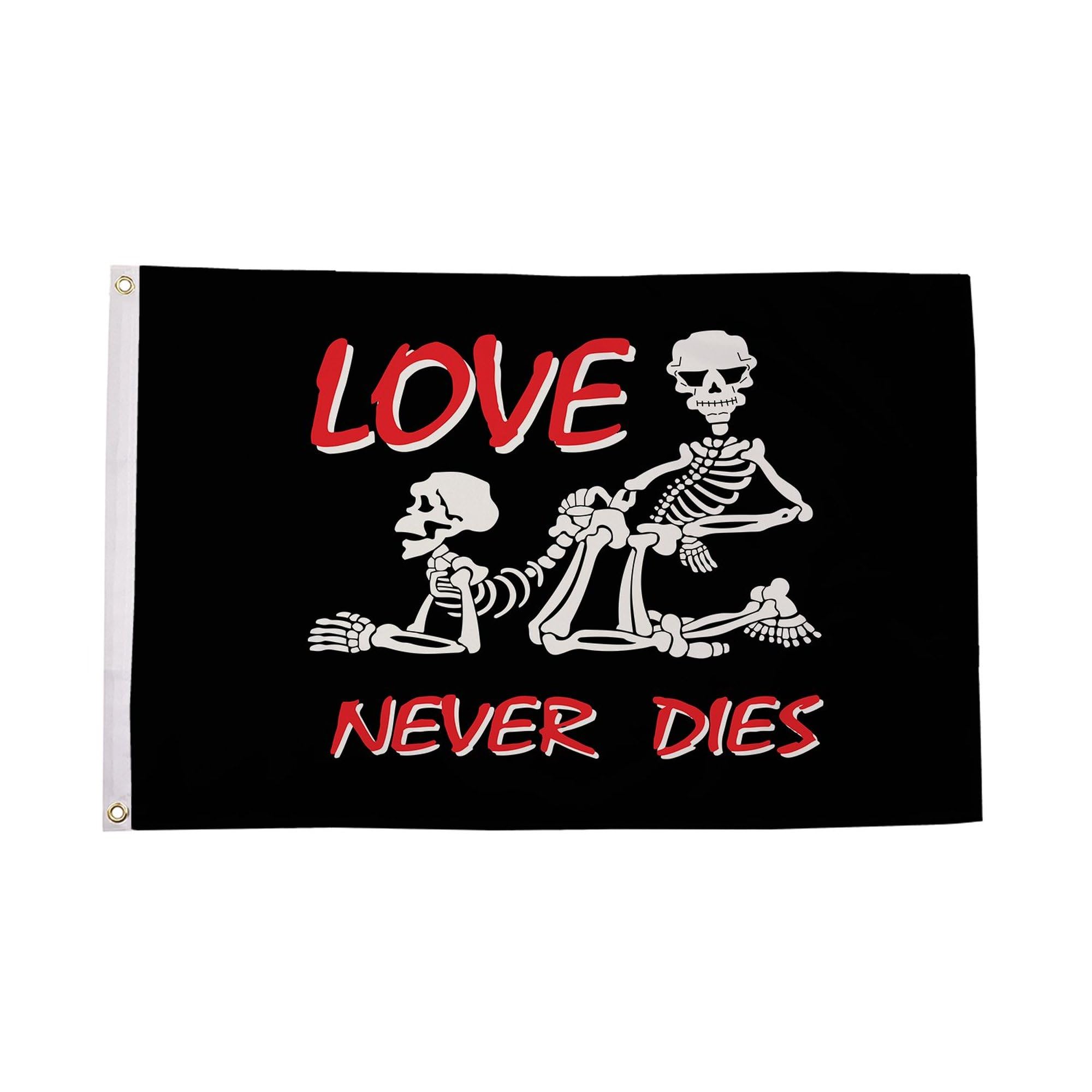 Flagtex Love Never Dies Flag 5ft x 3ft Large Flag 150cm x 90cm | Premium Woven Polyester with Brass Eyelets | Indoor Outdoor Display Garden Decoration Wall Hanging