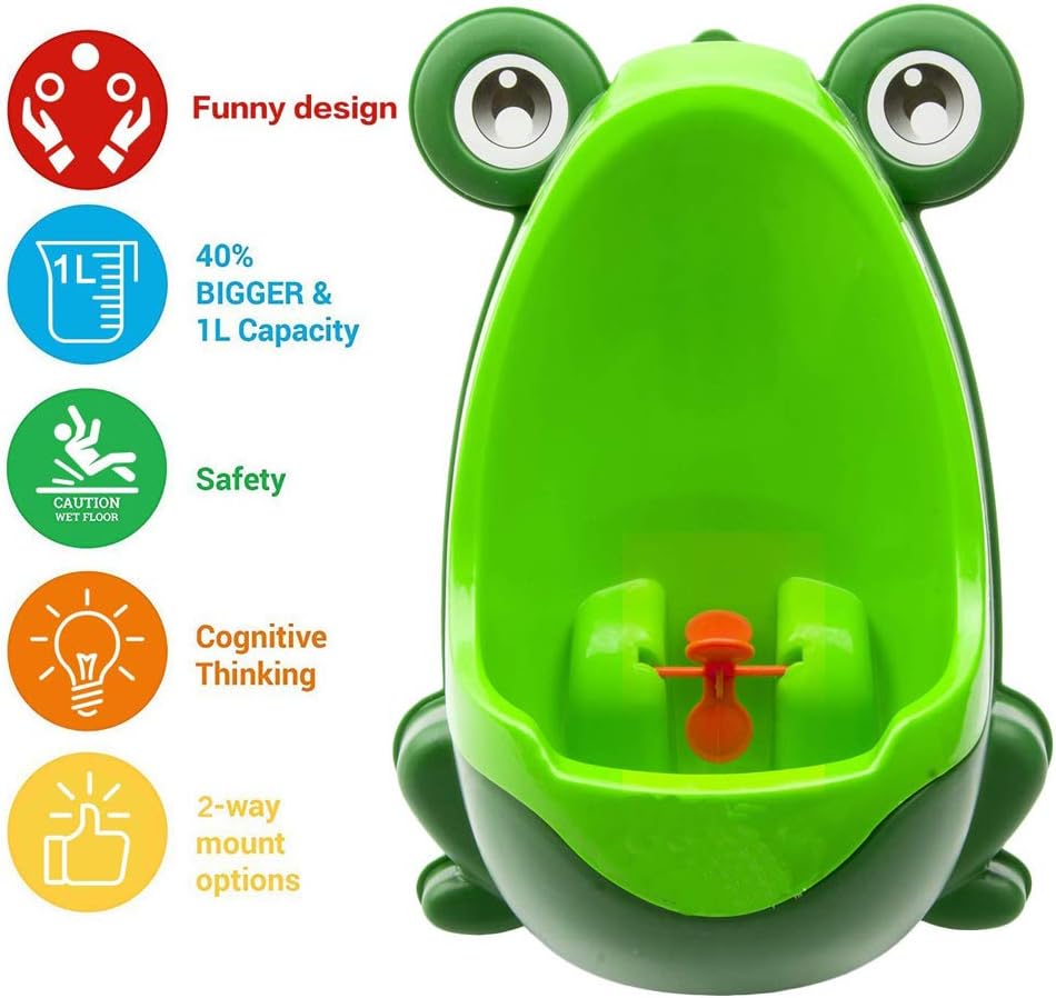QIANGUANG® Baby and Kids Portable Training Boys Urinal Child Frog Potty (Green) - Image 4