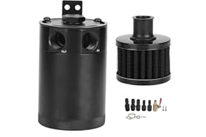 Oil Catch Can Reservoir Tank Kit Universal Polish Baffled 2‑Port with Drain Valve Breather Baffled 5oz Capacity, Kit de réser