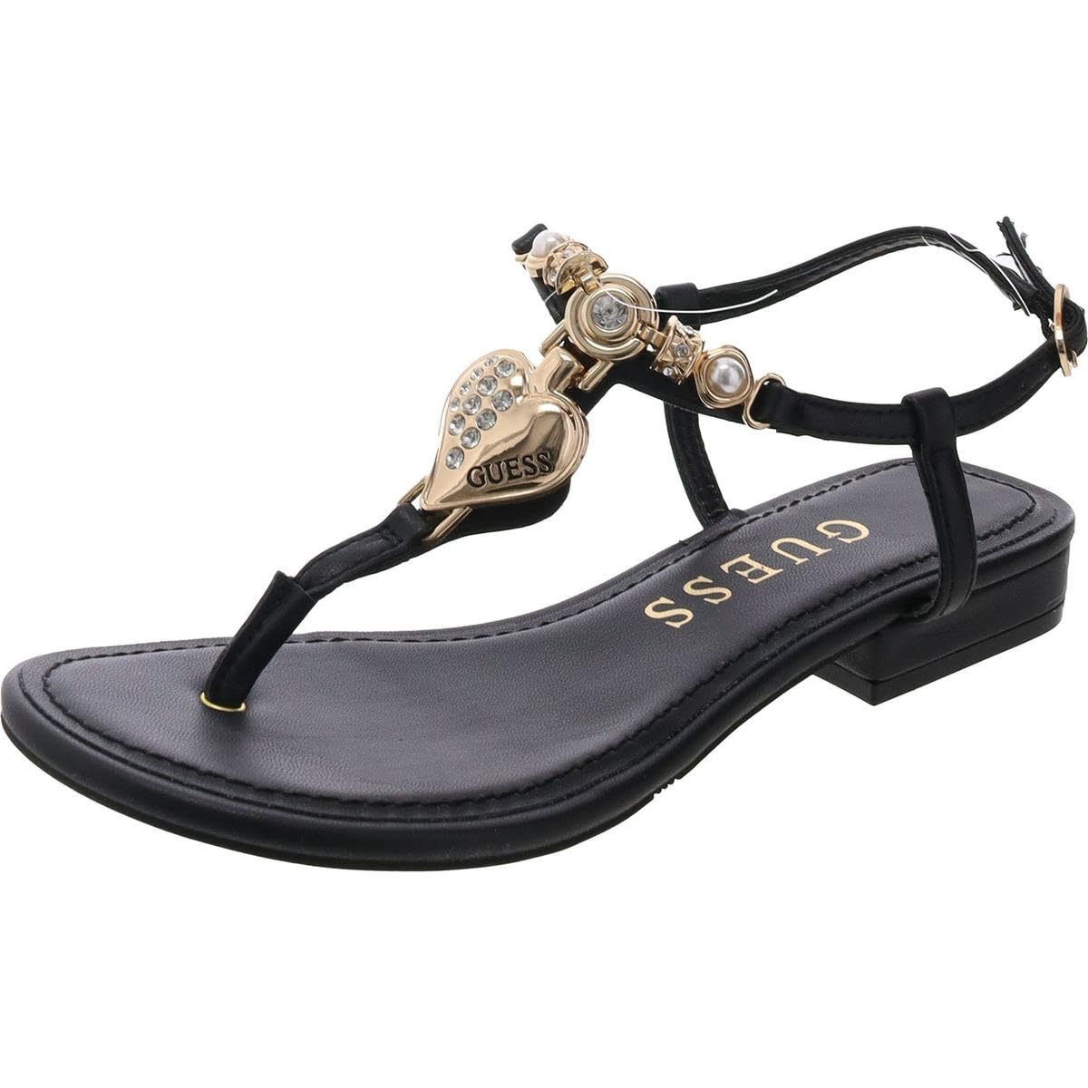 Photo 1 of GUESS Women's JIARELLA Flat Sandal, Black, 6.5