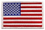 American Flag Embroidered Patch White Border United States Iron-On Military American Flag Embroidered Patch White Border United States Iron-On Military