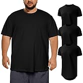 LemonVibe Men's 3XL-8XL Big and Tall T-Shirts Casual Stretch Short-Sleeve Tee for Men