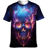 Imcanpen Men's Skull Graphic T-Shirt Summer Short Sleeve Tops