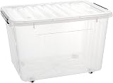 Cetomo 35L-3 Plastic Storage Boxes with Wheels, Lidded Stackable Nestable view 4