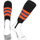 PEAR SOX OTC Baseball Softball Stirrup Socks (E, 7in) Black, Orange, Royal