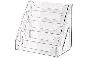 Brochure Display Stand - 5-Tier Countertop Catalog Literature Display,Standing Catalog Brochure Holder for Office School Hote