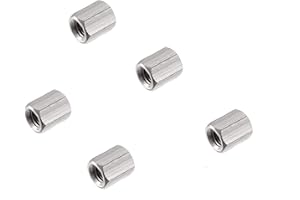 Smartsails 5PCS M5 X 0.8-Pitch 10mm Length 304 Stainless Steel Metric Hex Coupling Nut