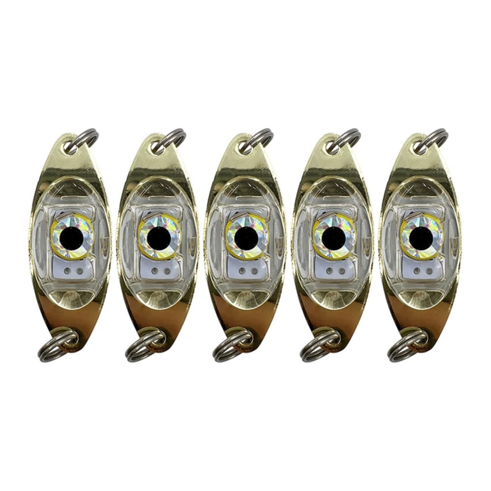 Fishing Lure Light,5pcs LED Deep Drop Fishings Lights Fisheye Design Underwater Fishing Lamps for Boat Sea Ice Fishings