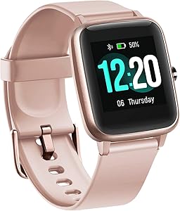 BUDAOLIU Updated Version Smart Watch for Android and iOS Phone,Fitness Tracker with Heart Rate Monitor Pedometer Sleep Tracker,Waterproof Smartwatch Compatible with iPhone Samsung (Pink)