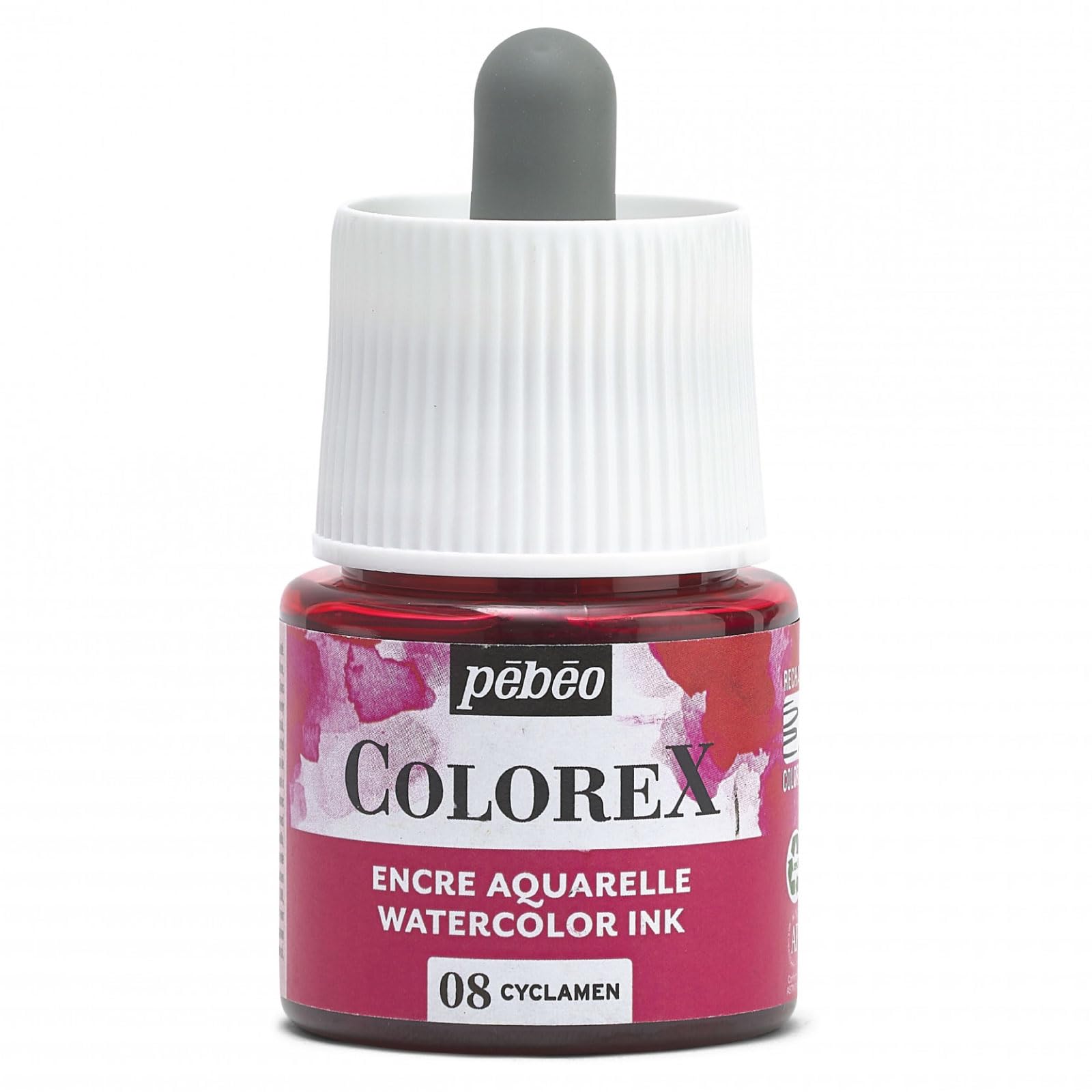 Pébéo - Colorex Ink 45 ml Cyclamen – Colorex Watercolour Ink Pébéo – Velvety Pink Ink – Multi-Tool Drawing Ink for All Media – 45 ml – Cyclamen