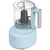 Martha Stewart 3 Cup Electric Vegetable Chopper &amp; Mini Food Processor, Blue | 24oz BPA-Free Bowl, Stainless Steel Blades, Pour Spout, Dice, Puree, Mince, Chop Vegetables &amp; Herbs, Dishwasher-Safe Parts