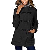 STOLKISS Women Fleece Jacket with Hood Fashion Horn Button Winter Warm Thicken Coat Long Soft Windbreaker Insulated Shells