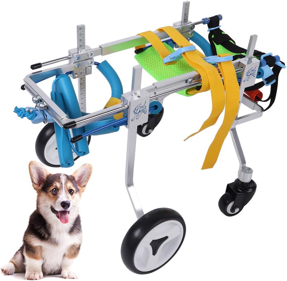 Bewinner Pet Wheelchair for Handicapped, 3 Types Cart for Small Dog Cat