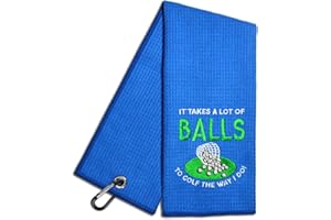 WUUCKOO It Takes A Lot of Embroidered Golf Towel, Funny Golf Towels for Golf Bags with Clip, Golf Accessories for Men Women, Birthday Retirement Gift for Dad Grandpa Golfer Golf Lover Golf Fan