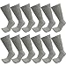 USBingoshop 12 Pairs Mens Physicians Approved Crew Diabetic Socks Cotton 10-13 (12 Pairs D-Gray)