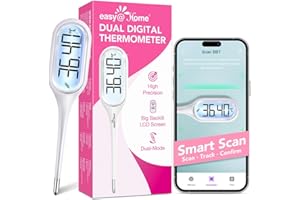 Digital Basal Body Oral Thermometer: Easy@Home Large Backlit Display - 2 Modes - Accurate BBT & Rapid 12s Reading | Fertility