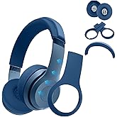 【3 in 1】 Solo 4 Silicone Case Cover Set,Anti-Scratch Ear Pad Cover/Shell Cover/Headband Cover for Beats Solo 4 Headphone,Solo4 Soft Silicone Protector Accessories(Blue)