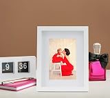 YiPinYin White 6x8 Inch Photo Frame 3 Pack with Mount Perspex 4x6/6x8 view 2