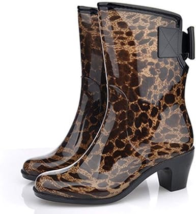 leopard print chunky boots