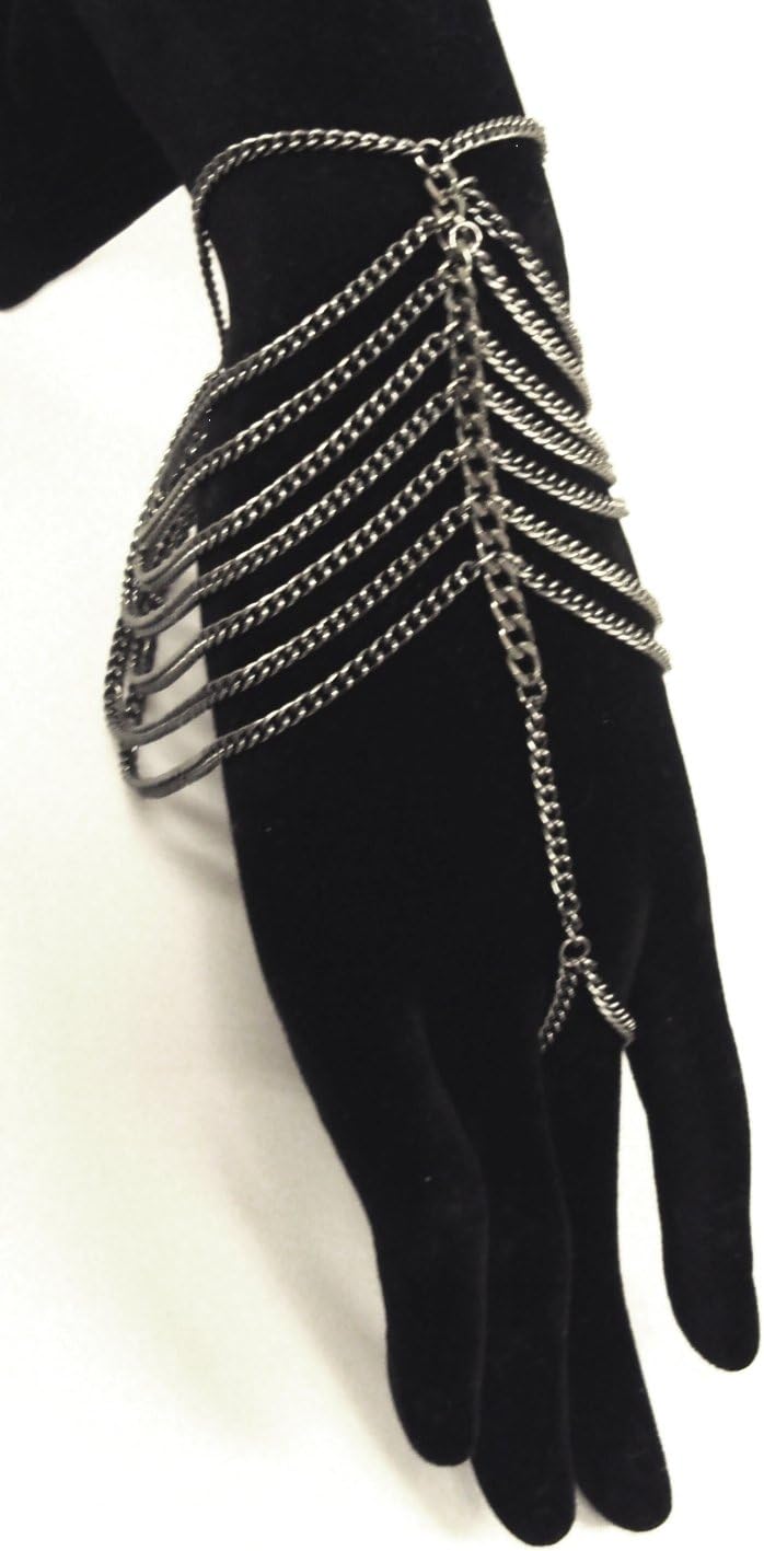 Elegant Chain Sexy Slave Bracelet Hand Harness Belly Dancer Bridal with Chain to Ring Finger