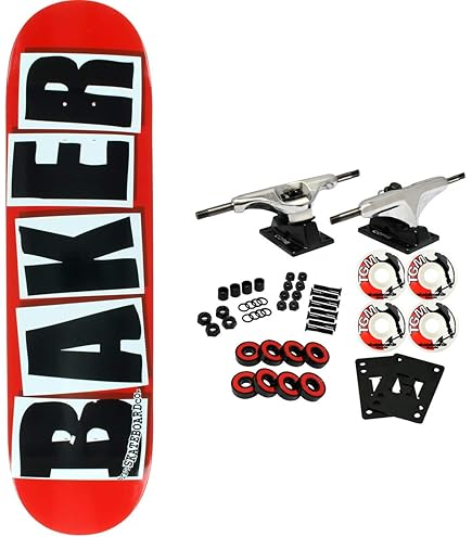 Amazon.com : Baker Skateboard Complete Logo Red/Back 7.88