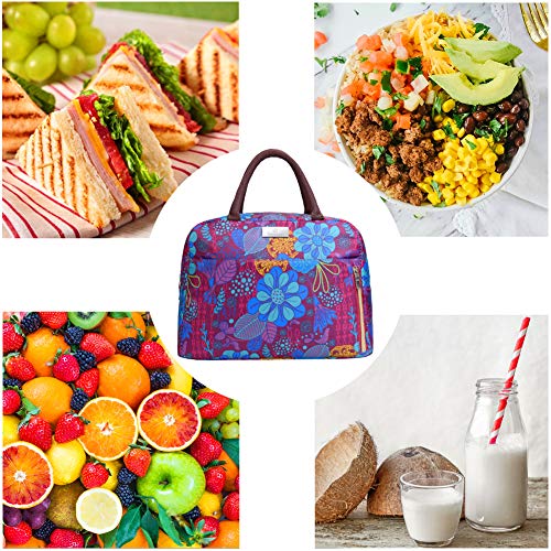 Lunch Bags For Women,Insulated Lunch Box Tote Bag Lunch Organizer Lunch Holder For Men/Beach/Party/Boating/Office/Fishing/Picnic (Purple)
